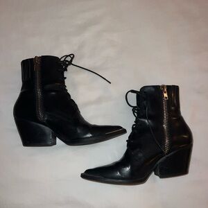 Size 6.5 Black Leather Jeffrey Campbell Ankle Boots